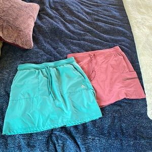 Two skirts, with pockets, shorts built-in